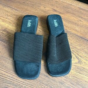 Judith Black Slide Sandals